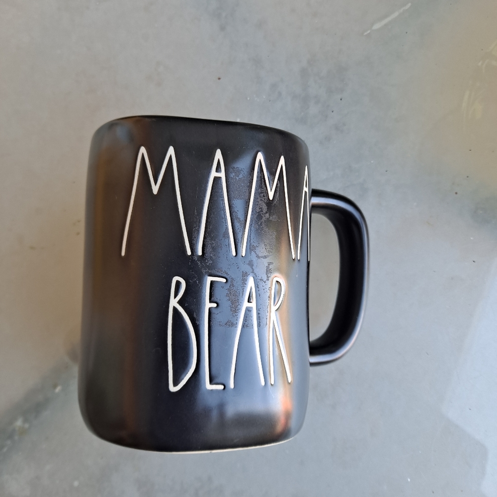 Rae Dunn Black Mama Bear Mug With Cream Color Lettering